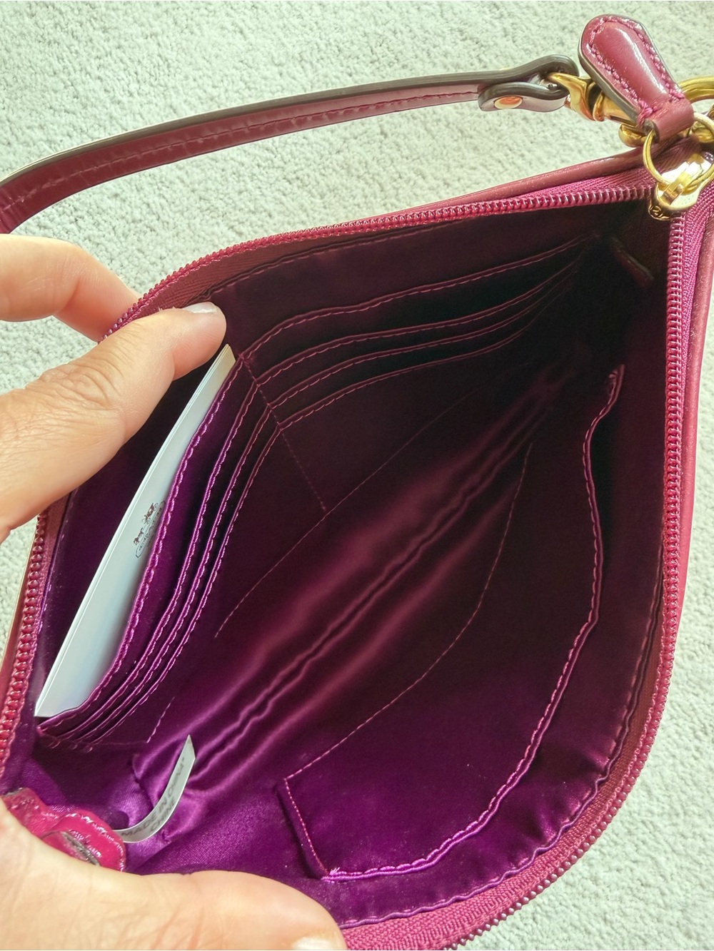 Coach - Women's Peyton Embossed Patent Signature Wristlet Clutch - Picture 3 of 6